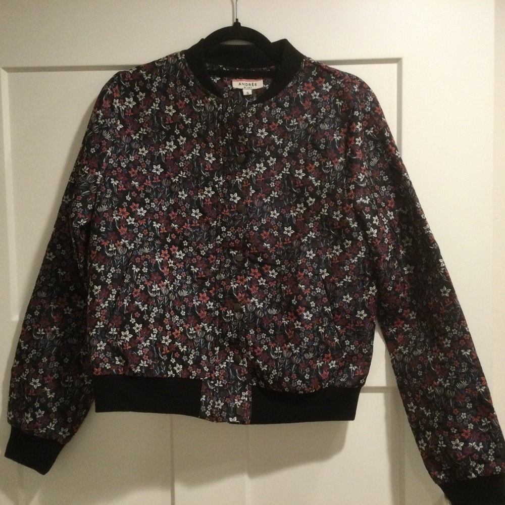 Floral Jacquard Bomber Jacket